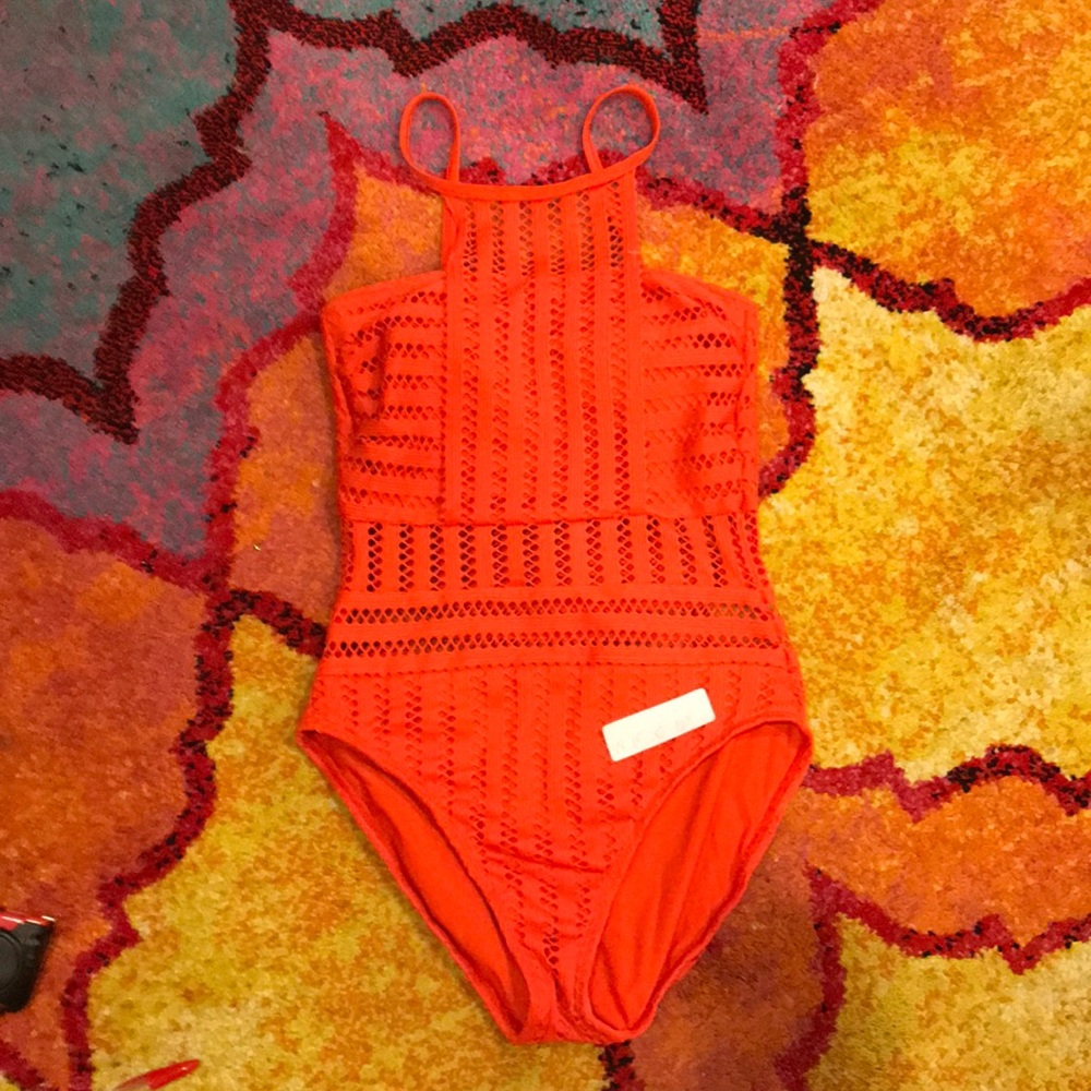 Kenneth Cole brand new orange bathing suit